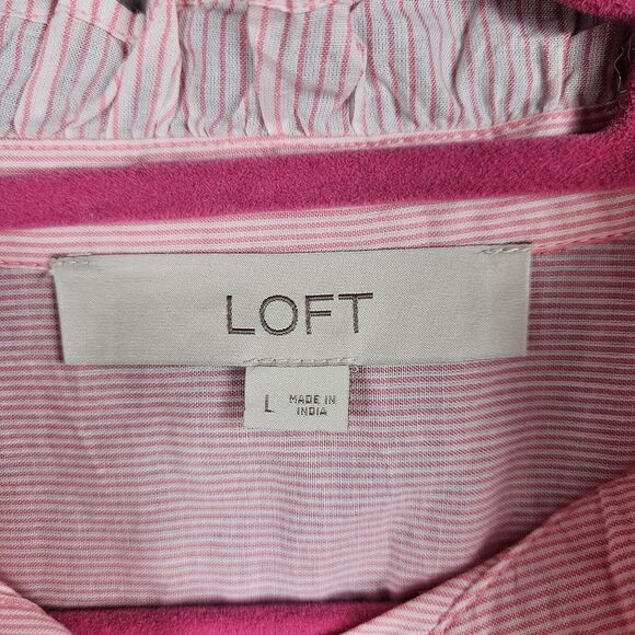 LOFT Button Up with Ruffle - Picture 4 of 7